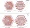Velvet Hexagon Ring Box – 2-Slot Wedding & Engagement Ring Display with Detachable Lid, Peach Pink Gift Box for Proposal, Ceremony & Special Occasions (Peach pink)